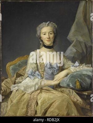 Madame de Sorquainville, née Geneviève Antoinette Le Pelletier de Martainville (1690-1781). Musée : Musée du Louvre, Paris. Auteur : PERRONNEAU, JEAN-BAPTISTE. Banque D'Images