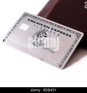 Carte american express platinum silver Banque D'Images