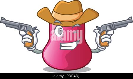 Makeuop éponge Cowboy dans la forme de dessin animé Illustration de Vecteur