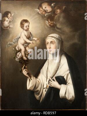 Sainte Rose de Lima. Musée : Nationalmuseum de Stockholm. Auteur : Murillo, Bartolomé Estebàn, copie après. Banque D'Images