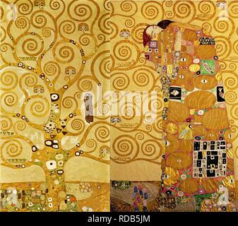 Le palais Stoclet Frieze, détail : Arbre de vie. Musée : Musée autrichien d'Arts Appliqués de Vienne. Auteur : KLIMT, Gustav. Banque D'Images