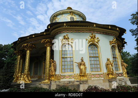 16.09.2014, Potsdam, Brandebourg, Allemagne, Europe - Vue de la Chambre Chinoise dans parc de Sanssouci. Banque D'Images