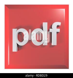 Bouton poussoir pour pdf : portable document format - le rendu 3D illustration Banque D'Images