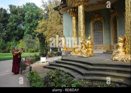 16.09.2014, Potsdam, Brandebourg, Allemagne, Europe - Vue de la Chambre Chinoise dans parc de Sanssouci. Banque D'Images