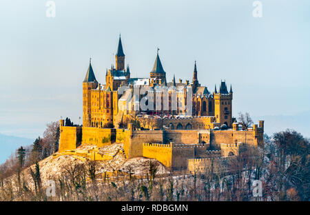 Vue d'hiver du Château de Hohenzollern, Allemagne Banque D'Images