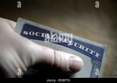 La carte de sécurité sociale pour personnes âgées Prestations symbolisant United a déclaré Banque D'Images