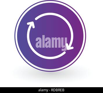 Deux flèches en cercle icône linéaire pour les sites web, mobile, app, ui design plat minimaliste. vector illustration isolé sur fond blanc Illustration de Vecteur