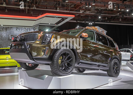 Detroit, Michigan - le tellurure de Kia sur l'affichage à la North American International Auto Show. Banque D'Images
