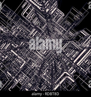 Système de tuyaux complexes. Contexte industriel Banque D'Images