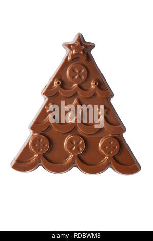 L'arbre de Noël fête du chocolat de fort de Limited Edition Thorntons sélection de Noël chocolats isolé sur fond blanc Banque D'Images