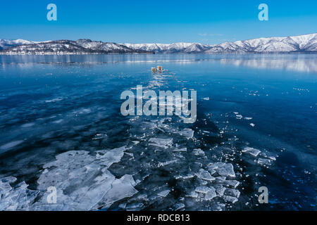 Le lac Kussharo, Hokkaido, Japon Banque D'Images