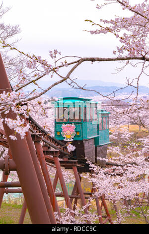 Voiture à pente Funaoka Parc du Château de Miyagi, Japon Banque D'Images