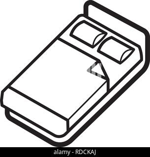 Lit simple style isométrique linéaire icône vecteur, literie sign Illustration de Vecteur