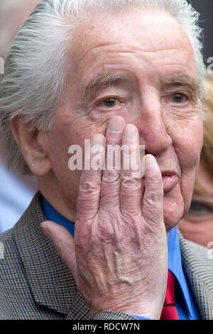 Dennis Skinner. Les funérailles de Tony Benn à St Margaret's Church de l'abbaye de Westminster. 27 mars 2014. Banque D'Images