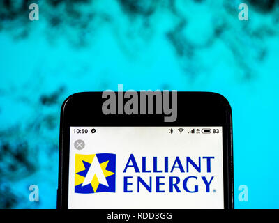Alliant Energy Service Public logo de l'entreprise vu affichée sur smart phone Banque D'Images