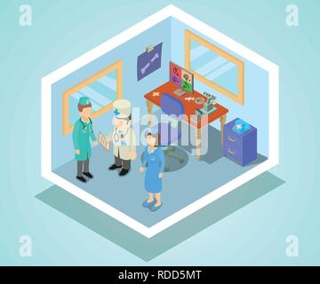 Concept de laboratoire, bannière style isométrique Illustration de Vecteur