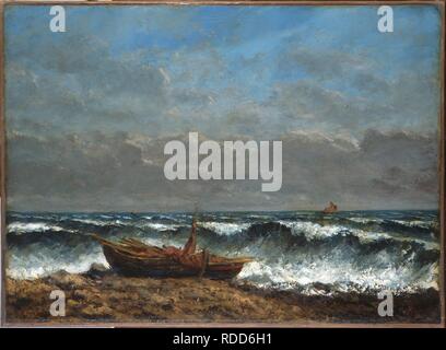 La Vague (la vague). Musée : Musée des Beaux Arts, Orléans. Auteur : COURBET, Gustave. Banque D'Images