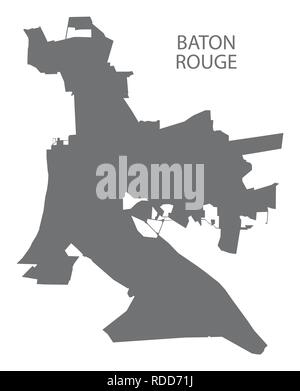 Plan de la ville de Baton Rouge en Louisiane gris illustration silhouette Illustration de Vecteur