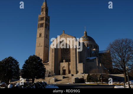 Basilique du Sanctuaire national de l'Immaculée Conception de Washington DC, le 14 janvier, 2019 Banque D'Images