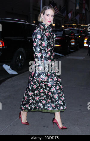 NEW YORK, NY - 17 janvier : Sarah Paulson à Good Morning America pour promouvoir son nouveau film, le verre le 17 janvier 2019 à New York. Credit : RW/MediaPunch Banque D'Images