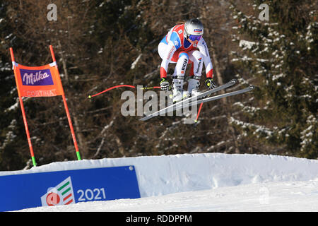 Cortina D'Ampezzo, Italie. 18 janvier 2019, Cortina D'Ampezzo, Italie ; Coupe du Monde de ski FIS, mesdames downhill ; Corinne Suter (SUI) en action : Action Crédit Plus Sport Images/Alamy Live News Banque D'Images