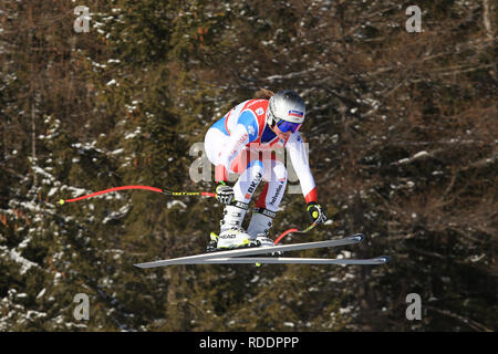 Cortina D'Ampezzo, Italie. 18 janvier 2019, Cortina D'Ampezzo, Italie ; Coupe du Monde de ski FIS, mesdames downhill ; Corinne Suter (SUI) en action : Action Crédit Plus Sport Images/Alamy Live News Banque D'Images