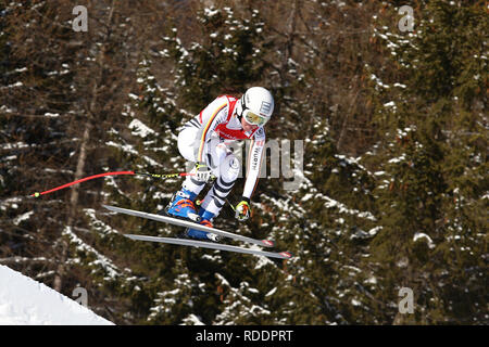 Cortina D'Ampezzo, Italie. 18 janvier 2019, Cortina D'Ampezzo, Italie ; Coupe du Monde de ski FIS, mesdames downhill ; Kira Weidle (GER) en action : Action Crédit Plus Sport Images/Alamy Live News Banque D'Images