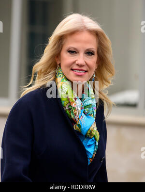 Washington, États-Unis d'Amérique. 18 janvier, 2019. Conseiller senior Kellyanne Conway marche sur l'allée du nord à participer à un réseau interview à la Maison Blanche à Washington, DC le vendredi 18 janvier 2019. Credit : Ron Sachs/CNP Crédit dans le monde entier | conditions : dpa/Alamy Live News Banque D'Images