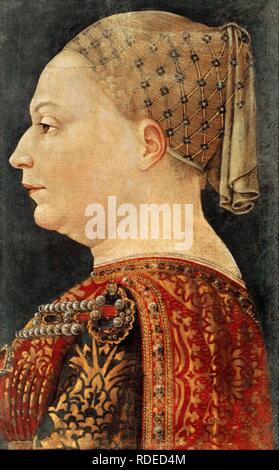 Portrait de Bianca Maria Sforza (1425-1468). Musée : Pinacoteca di Brera, Milan. Auteur : BEMBO, BONIFAZIO. Banque D'Images