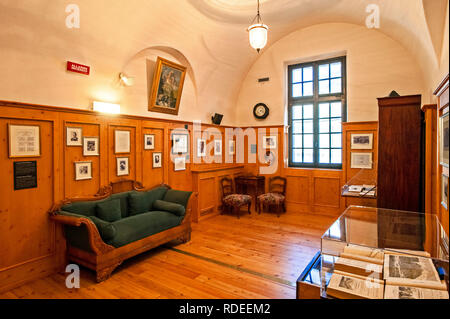 L'italie valle d'Aosta Bard Le Fort - Musée maintenant - Musée d'Alpes - Reconstruction Prix de Whymper du célèbre hôtel Monte Rosa en Zermatt, Banque D'Images