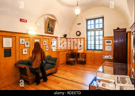 L'italie valle d'Aosta Bard Le Fort - Musée maintenant - Musée d'Alpes - Reconstruction Prix de Whymper du célèbre hôtel Monte Rosa en Zermatt, Banque D'Images