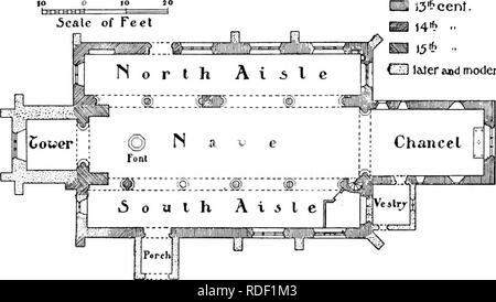 . L'histoire de Victoria du comté de Bedford. L'histoire naturelle. Une HISTOIRE DE BEDFORDSHIRE la position de la porte nord de la nef, le mur ouest de la baie d'être construit aussi près que possible, afin d'obtenir plus d'espace que pourrait être dans l'addition. Sur le bas-côté nord 1330 a de nouveau été prolongée vers l'ouest, d'une salle de deux baies plus d'être présente ; cela semble avoir porté le mur ouest de l'allée au-delà de la ligne de la façade ouest de la nef, et la nef et bas-côté sud ont ensuite prolongé à l'ouest jusqu'à la nouvelle ligne. Les deux nouvelles baies de l'arcade nord étaient n Banque D'Images