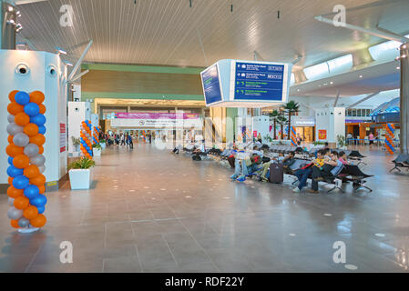 KUALA LUMPUR, MALAISIE - circa 2014, mai : à l'intérieur du terminal low-cost à l'Aéroport International de Kuala Lumpur. KLIA est la principale de la Malaisie internationa Banque D'Images