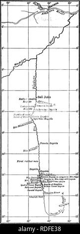 . Grâce à la nature sauvage du Brésil. Roosevelt-Rondon expédition scientifique (1913-1914) ; Zoologie. Croquis de l'inconnu baptisé fleuve Rio Roosevelt, et par la suite Rio Teodoro, par direction du Gouvernement brésilien de cette carte a été préparée par le Colonel Roosevelt de son journal et les journaux d'Cherne et de Kermit Roosevelt, la guerre ayant empêché l'arrivée de la carte établie par le Lieutenant Lyra l'Ananas peut être la source de la Cardozo ou du Aripuanan, ou il peut s'écouler dans la rivière Tapajos ou Canuma ; il ne sera pas mis sur la carte jusqu'à ce qu'il est réellement est descendu. Veuillez noter t Banque D'Images