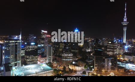 Auckland de nuit vu de la drone Banque D'Images