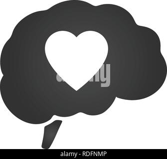L'intérieur du cœur au cerveau. Valentines Day, vector illustration isolé sur fond blanc Illustration de Vecteur