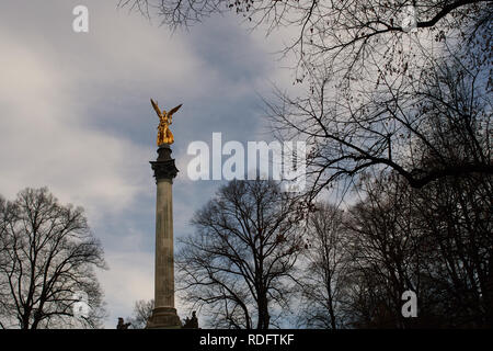 L'Ange de la paix dans la capitale de l'état Friedensengel Munich, Bavière, Allemagne Banque D'Images