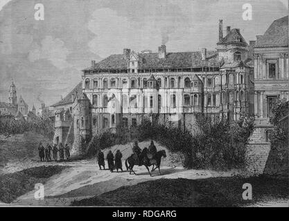 Château de Blois, France, janvier 1871, illustration historique, Illustrierte Kriegschronik 1870 - 1871 chronique illustrée Banque D'Images