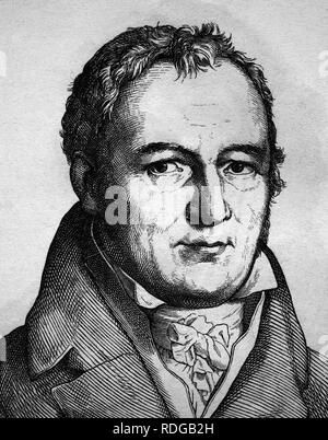 Johann Peter Hebel, théologien et poète allemand, 1760 - 1826, portrait, illustration historique, 1880 Banque D'Images