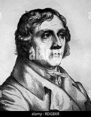 Barthold Georg Niebuhr, 1776 - 1832, l'historien, portrait, illustration historique, 1880 Banque D'Images