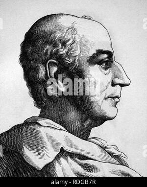 Johann Heinrich Jung-Stilling, 1740 - 1817, médecin et scientifique, portrait, illustration historique, 1880 Banque D'Images