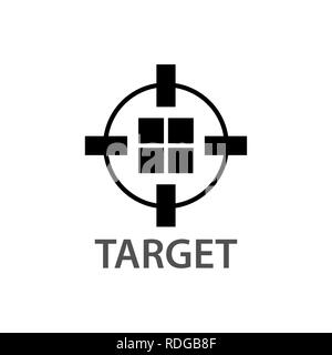 Bloc logo cercle cible concept design. Modèle de graphique vectoriel de l'élément symbole Illustration de Vecteur