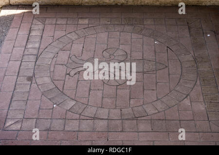 L'Europe, Italie, Rome, Forum Romain, un trottoir de brique Banque D'Images