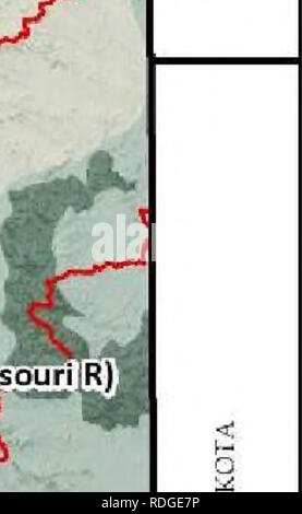 . Évaluation des zones humides du sud-est du Montana : l'élaboration et l'amélioration de l'évaluation d'une zone humide et une stratégie de suivi. Les zones humides ; l'écologie des milieux humides. 0 25 50 h milles 100 | Quatrième code unité hydrologique Ecoreglon Niveau IV Prairie centrale des prairies boisées argile dense | Buttes peu Badlands Missouri Missouri Plaines disséquées mésiques de pin ponderosa Plateau Forest-Savanna Hills River Breaks Steppe Armoise Schiste Pierre semi-arides Plaines Baker O'Fallon Creek • UpperiLittle MissouriiRiver fTLowep Mi*poudre hap Creek River Rivière timon inférieur Boxelder Creek (Little Missouri R). La rivière de la flèche supérieure Broadus • M Banque D'Images