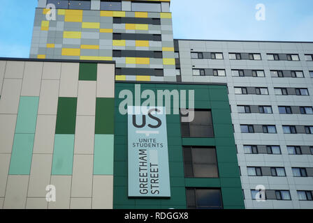 Chambres d'étudiants, d'unir les étudiants, Greetham Street, Portsmouth, Hampshire, Royaume-Uni. Banque D'Images