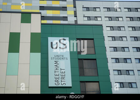 Chambres d'étudiants, d'unir les étudiants, Greetham Street, Portsmouth, Hampshire, Royaume-Uni. Banque D'Images