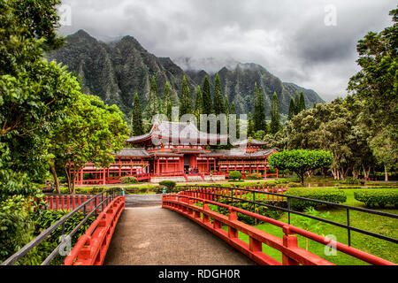 En Temple Byodo-in, New York Ahuimanu Banque D'Images