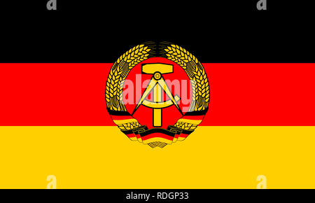 Drapeau Rda Armoiries de la République démocratique allemande, RDA Photo Stock - Alamy