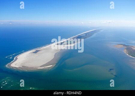 Vue aérienne de l'île de Juist, île de la Frise orientale,, Frise orientale, Basse-Saxe Banque D'Images