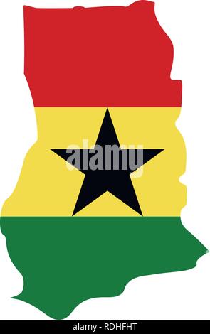 Carte du Ghana avec l'intérieur du pavillon. Ghana site vector illustration Illustration de Vecteur